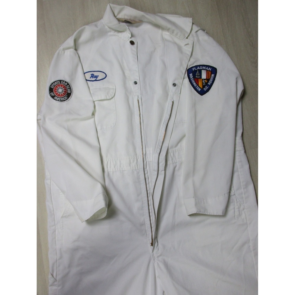 VTG 80s Big Mac Auto Racing Suit Coveralls 48 Flagman D.C. Region Summit Point